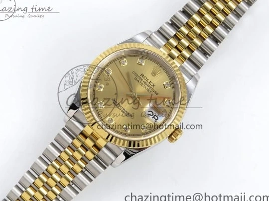 0107 DateJust 36 126233 APF 1:1 Best Edition 904L Steel YG Diamonds Dial on SS YG Jubilee Bracelet VR Unisex 1592